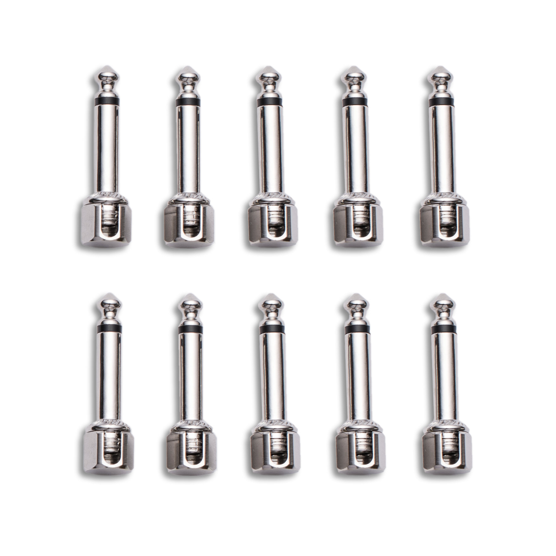 Evidence Audio SiS Right Angled Plugs in Silver. Example Only quantity will vary with kit size