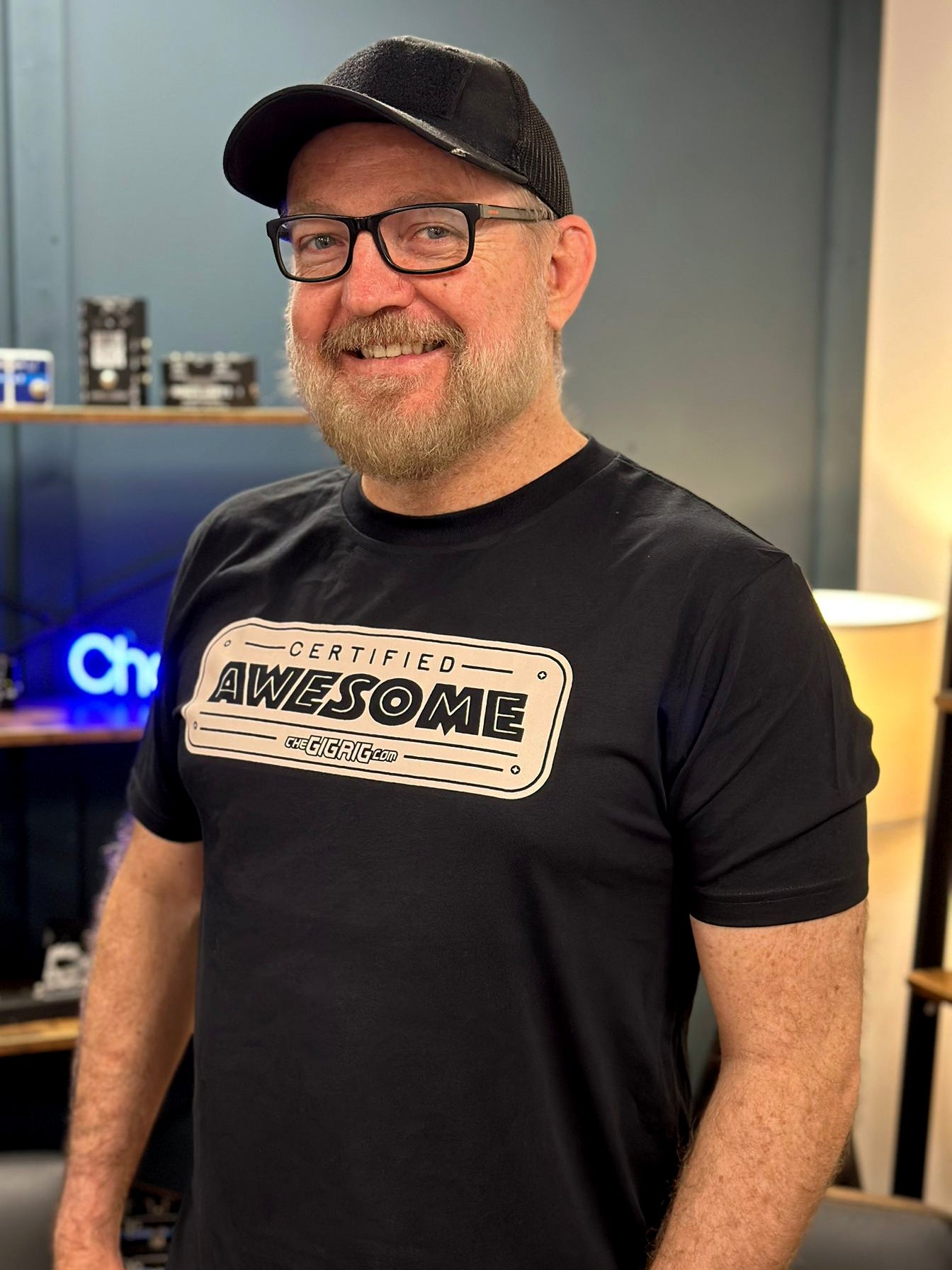 The GigRig Certified Awesome T-Shirt - Black/ Vintage Cream