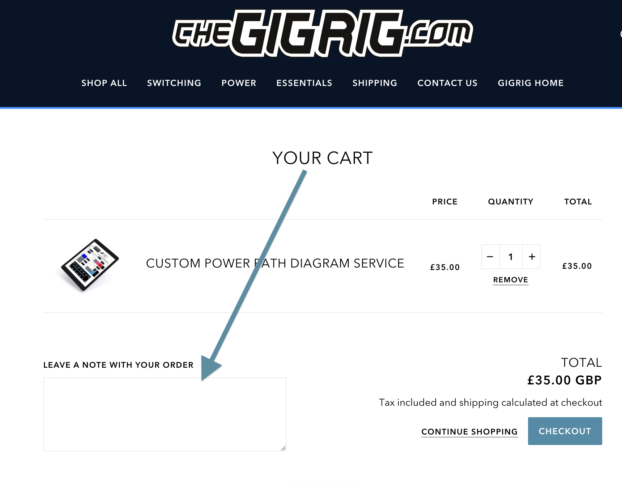 List your pedals on the cart page