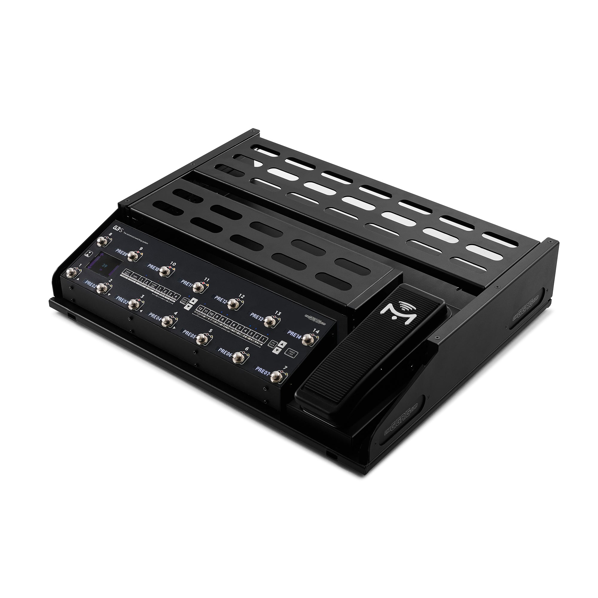 The GigRig Pedalboard : Large Double Tier with Narrow Wah Tier installed ( G3S and TGR-1 Pedal for display only)