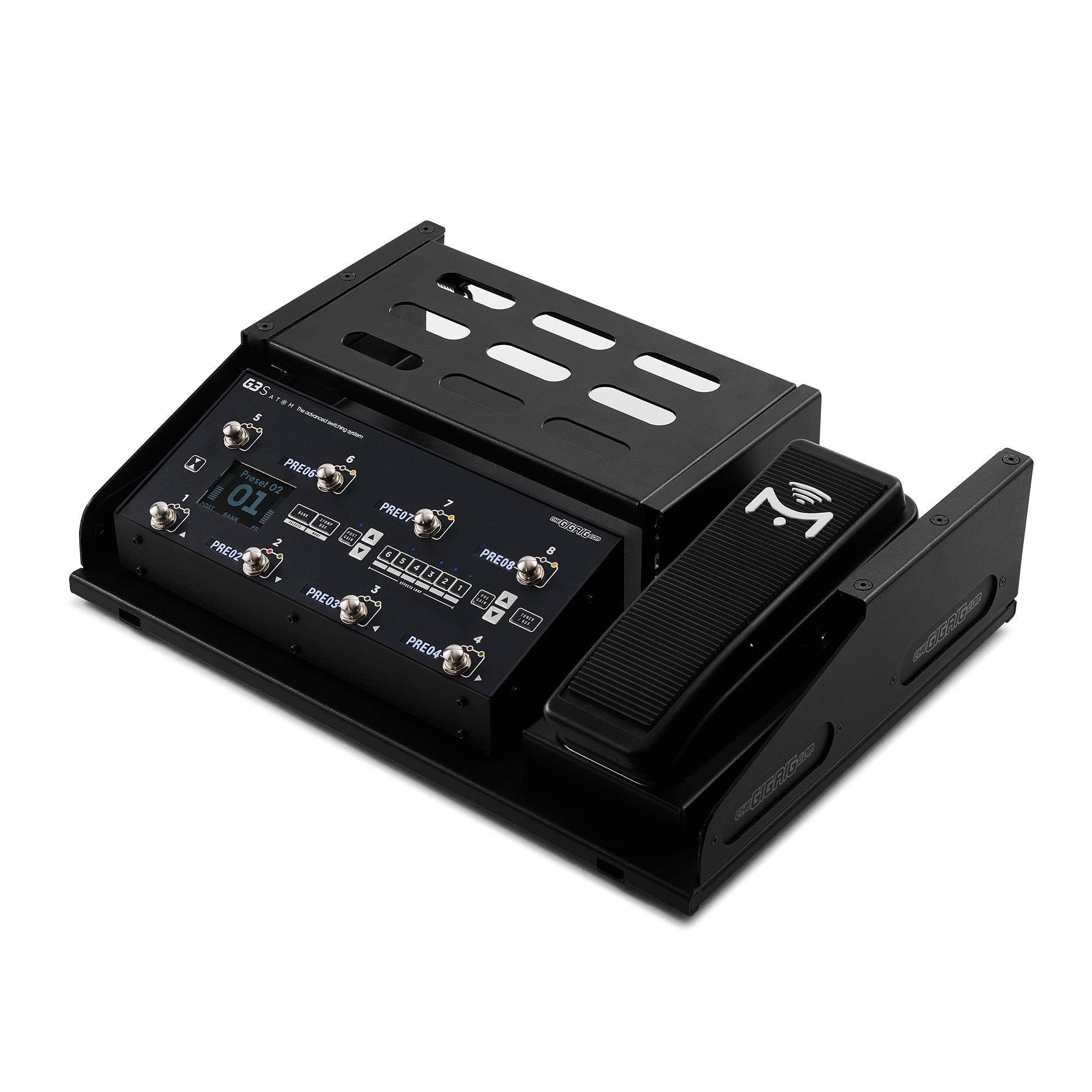 The GigRig Medium Single Tier Pedalboard with Wah Tier