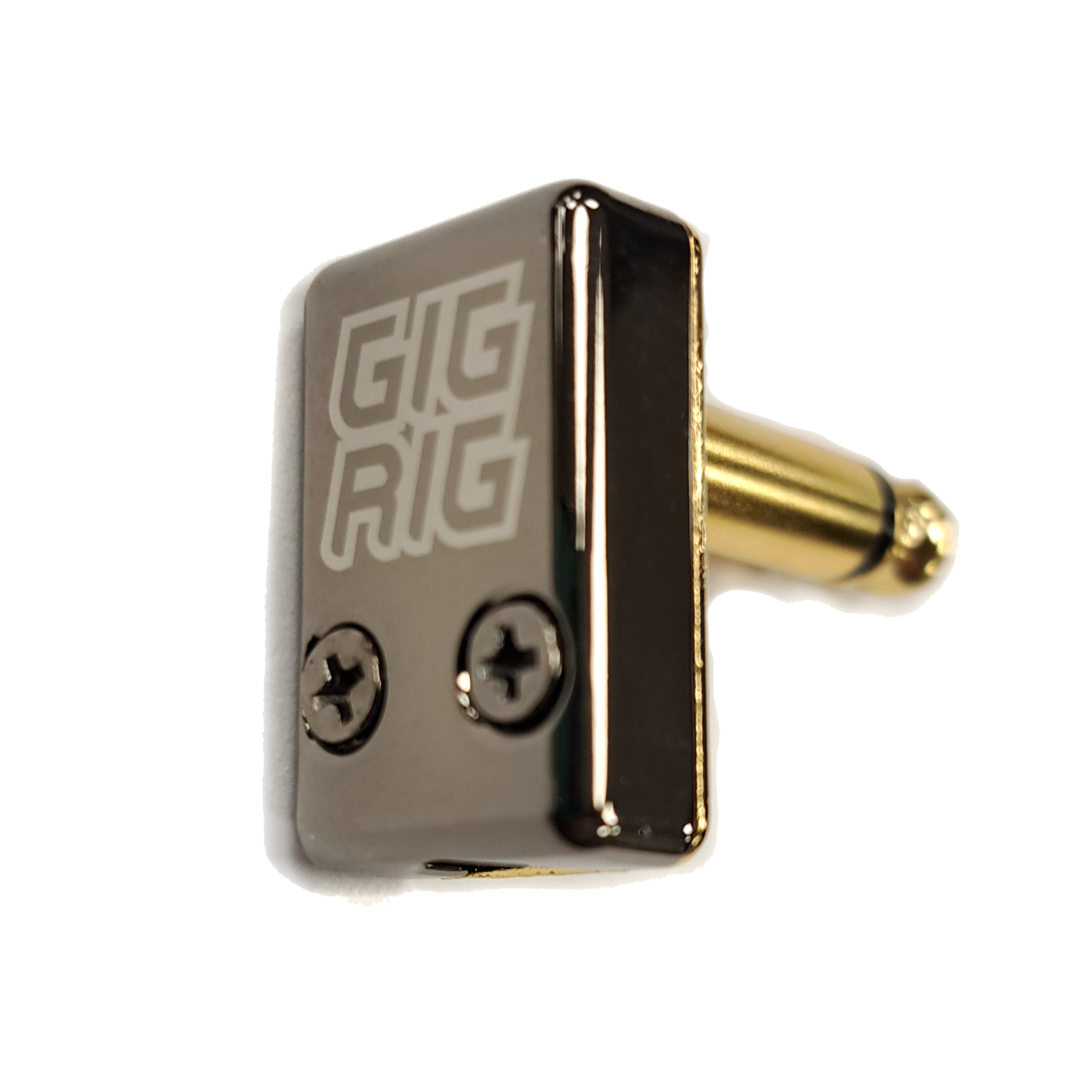 Laser etched TheGigRig Branded Eminence Tiny Gold Plated ¼ inch (6.35mm) R/A TS Patch cable Connectors