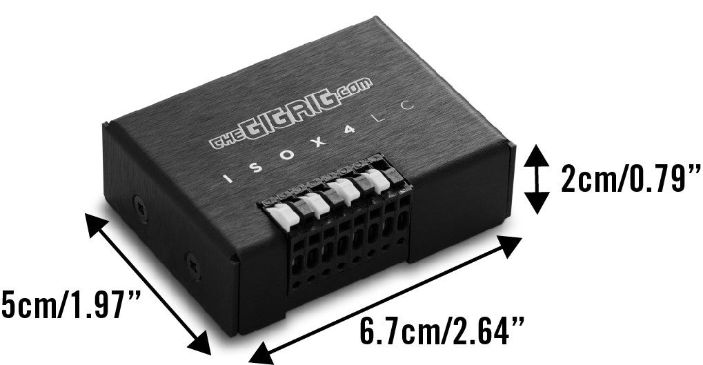 The GigRig Isolator V2 ISO 4 LC: 9v Dimensions