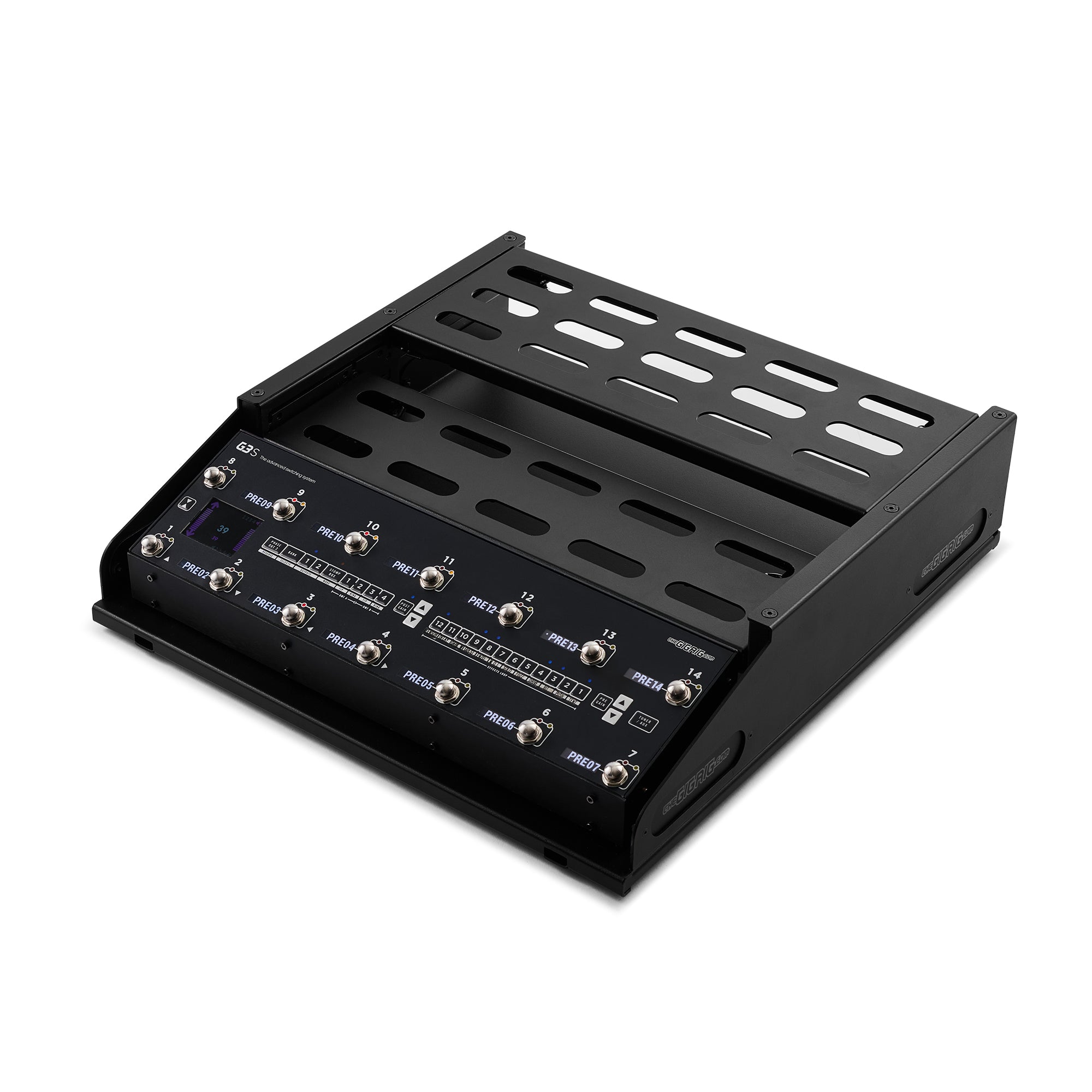 The GigRig Pedalboard : Medium Double Tier with  Broad and Narrow Tiers installed ( G3S for display only) 
