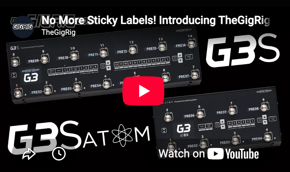 G3 guitar effects switching system with oled screens